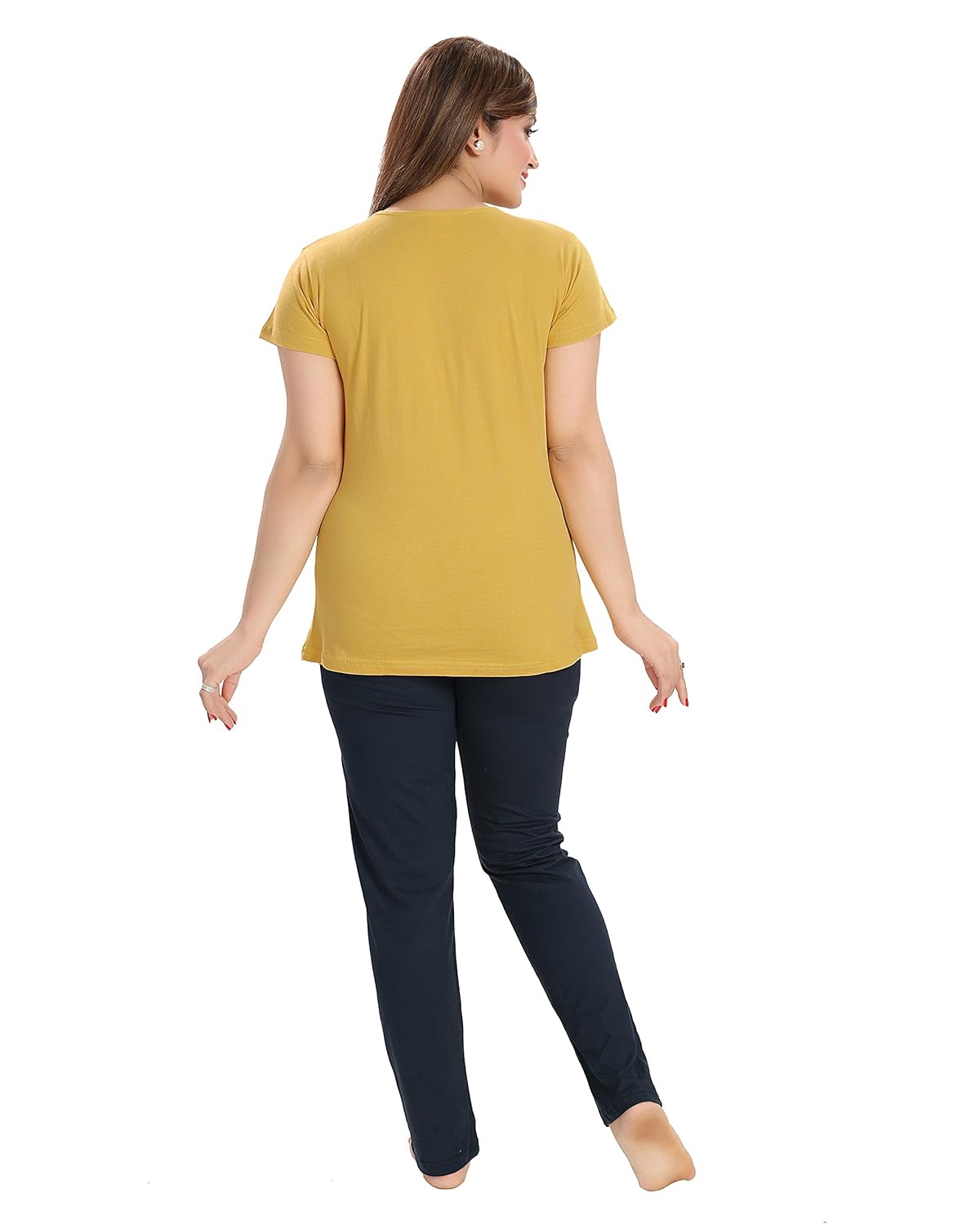 av2 women's cotton maternity and feeding night dress