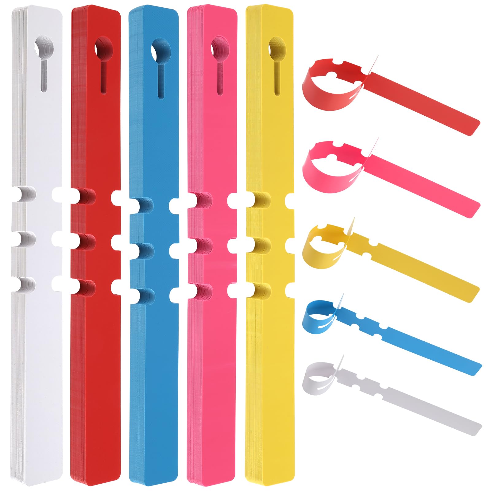 Pack of 200 Plant Labels, Plastic Plant Labelling Signs, Weatherproof, 5 Colours Loop Labels, Hanging Plant Signs for Labelling, Plant Signs for Indoor and Outdoor Use