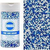 Mystic Sprinkles The Big Game Nonpareil Mix 3.8oz Bottles (Blue & White)