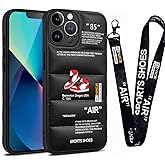 for iPhone 17 Pro Max Case,Cool Sports Shoes Brand Phone Puffer Case Puffy Cove, Cool Red Sneakers ins White or Black Label Pattern Soft Cover-Ultra Thin Soft Silicone Shockproof Cover for iPhone