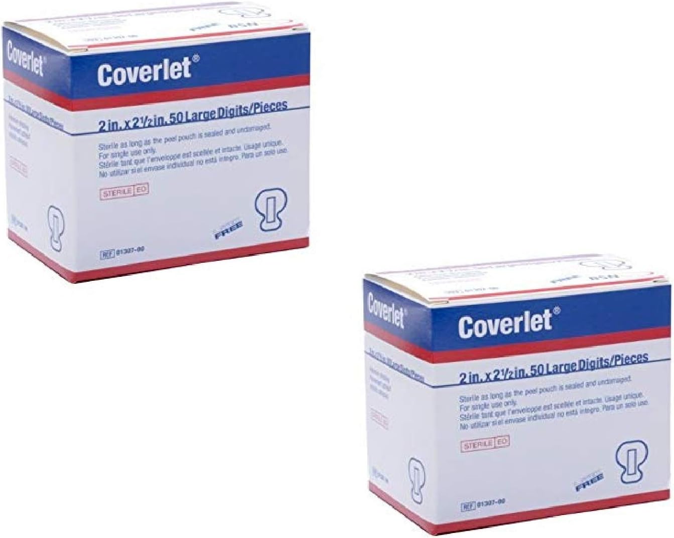 COVERLET Large Finger Bandages, 50/Bx - 2" x 2 1/2" (2 Pack)