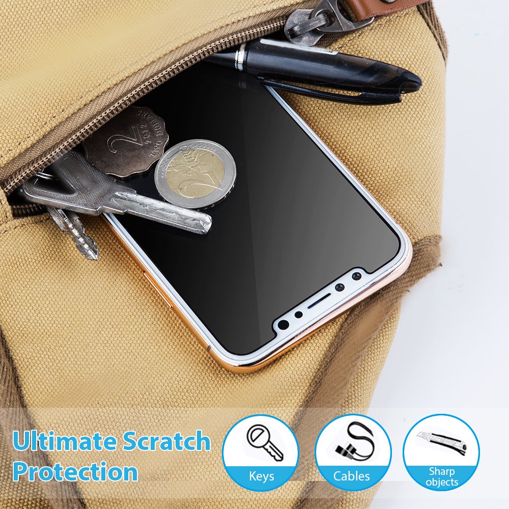 iPhone X Screen Protector,Dendrobates Hybrid Glass Screen Protector [Edge to Edge][Scratch&Shatter Resistant][Case Friendly][Bubble Free]for Apple iPhone X[2-Pack]