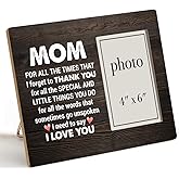 Oqtumes Best Mom Gift Picture Frame, Mom Gifts From Daughter Son, Thank You Gifts for Mom, Rustic Mom Wood Picture Frame 8 x 10 Inches, Wall Mount and Tabletop - 4 x 6 Inch Photo