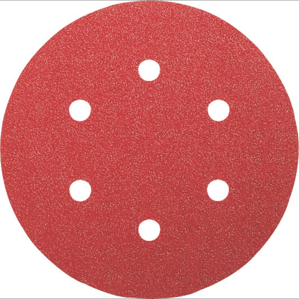 Bosch Accessories 2609256A30 Abrasive Sandpaper Sheets for Off-Centre Sanders 150 mm 6 Holes 60 Grain Pack of 5 Sheets