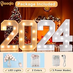 Pooqla 3FT Light Up Marquee Numbers, Cool White and