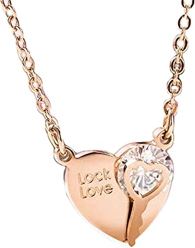 Amazon 14金 Lock Love 一粒石 ハート 鍵 英文字 ゴールド 地金 レーディズ ネックレス 華奢 小ぶり 女性 記念日 プレゼント ネックレス 通販