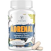Adrenal Support Adaptogens Herbs Supplements - Cortisol Supplement with Rhodiola Rosea, Ashwagandha, Holy Basil and Eleuthero-Mood and Energy Support for Women & Men-Non-GMO, 60 Vegan Tablets