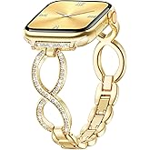 Filoto Bling Band Compatible with Apple Watch 38mm 40mm 41mm 42mm 44mm 45mm 46mm 49mm for Women, Thin Metal Strap Dressy Slim Jewelry Bracelet for iWatch Band Series 11 10 9 8 7 6 5 4 SE 3 2 1 Ultra