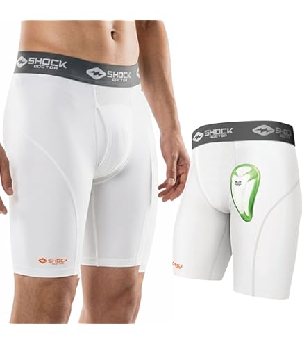 Boxer De Compression Champro Short - Jeunesse Taille M - Blanc - Baseball - Avec Coque