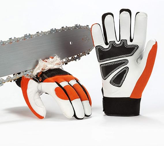 Vgo Chainsaw Work Gloves Saw Protection on Left Hand Back(1Pair,Size L