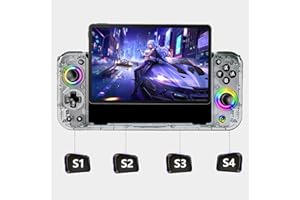 SZYUYU Switch Controller for Nintendo Switch/OLED, Full-Size Grip Ergonomic Handheld Mode Controller, Switch Pro Controller One-Piece Joypad with 8 Color RGB Lights/Programming/Turbo/Cable (Clear Ice)