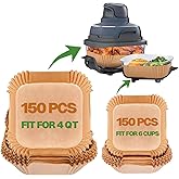 300PCS Air Fryer Liners for Ninja Crispi Air Fryer, Air Fryer Parchment Paper Liners, Square Disposable Paper Liner, Airfryer