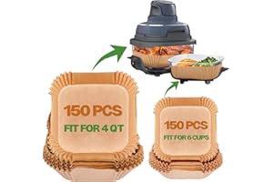 300PCS Air Fryer Liners for Ninja Crispi Air Fryer, Air Fryer Parchment Paper Liners, Square Disposable Paper Liner, Airfryer