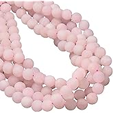 JM Design Rose Quartz Matte Round Loose Gemstone Beads Size 8mm 15.5inch Strand for Jewelry Making