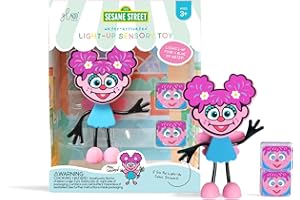 Glo Pals - Sesame Street Water Activated Bath Toy with 2 Reusable Light-Up Cubes for Sensory Play - Abby Cadabby