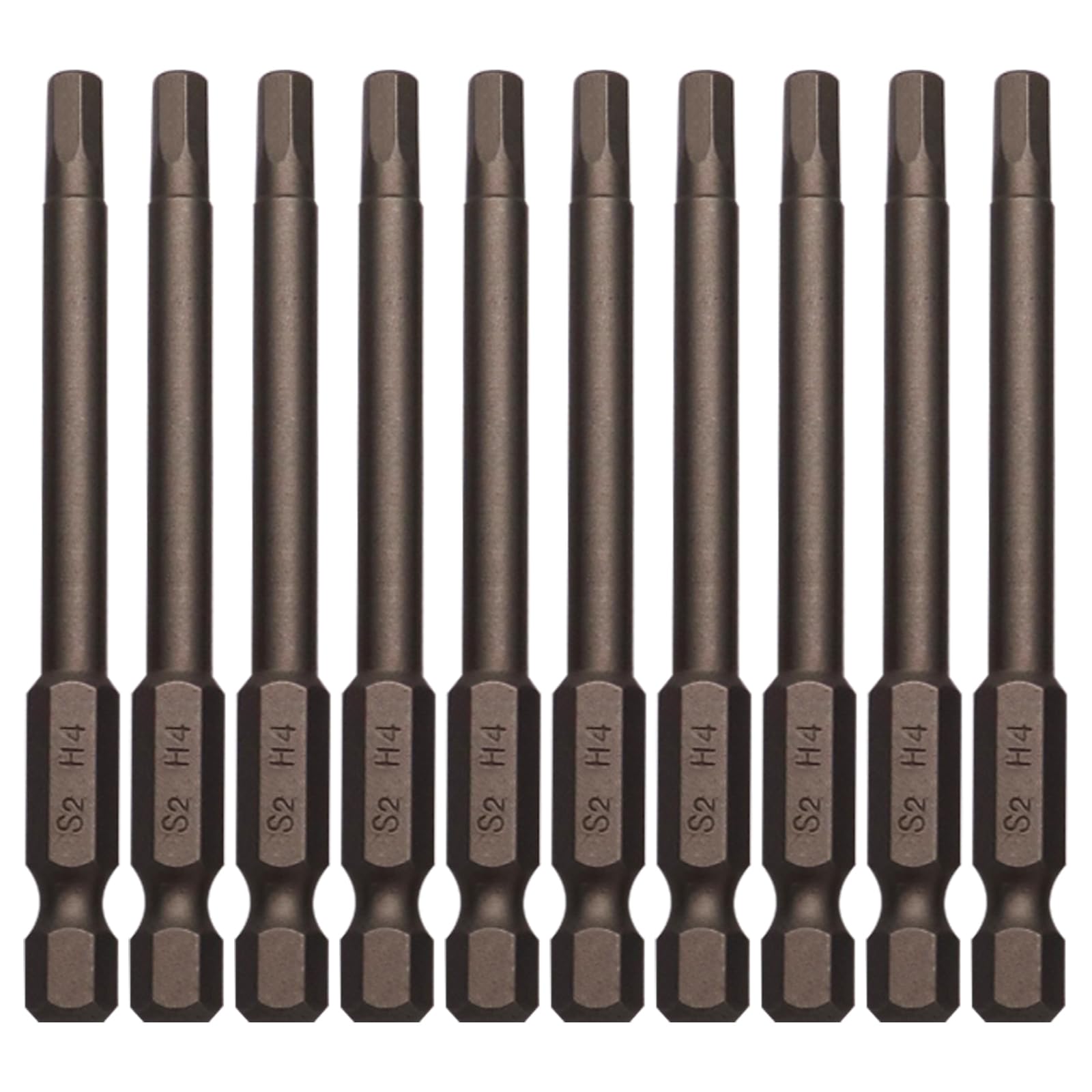 Sipery 10Pcs H4 (4mm) Hex Head Allen Wrench Drill Bit Set, 1/4 Inch Hex Shank, 3 Inch Long, S2 Steel, Magnetic, Multi-Purpose
