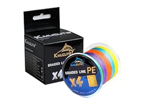 Kmucutie Braided Fishing Line 4 Strands 10lb-80lb Superline Abrasion Resistant Braided Lines Super Strong High Performance PE Fishing Lines