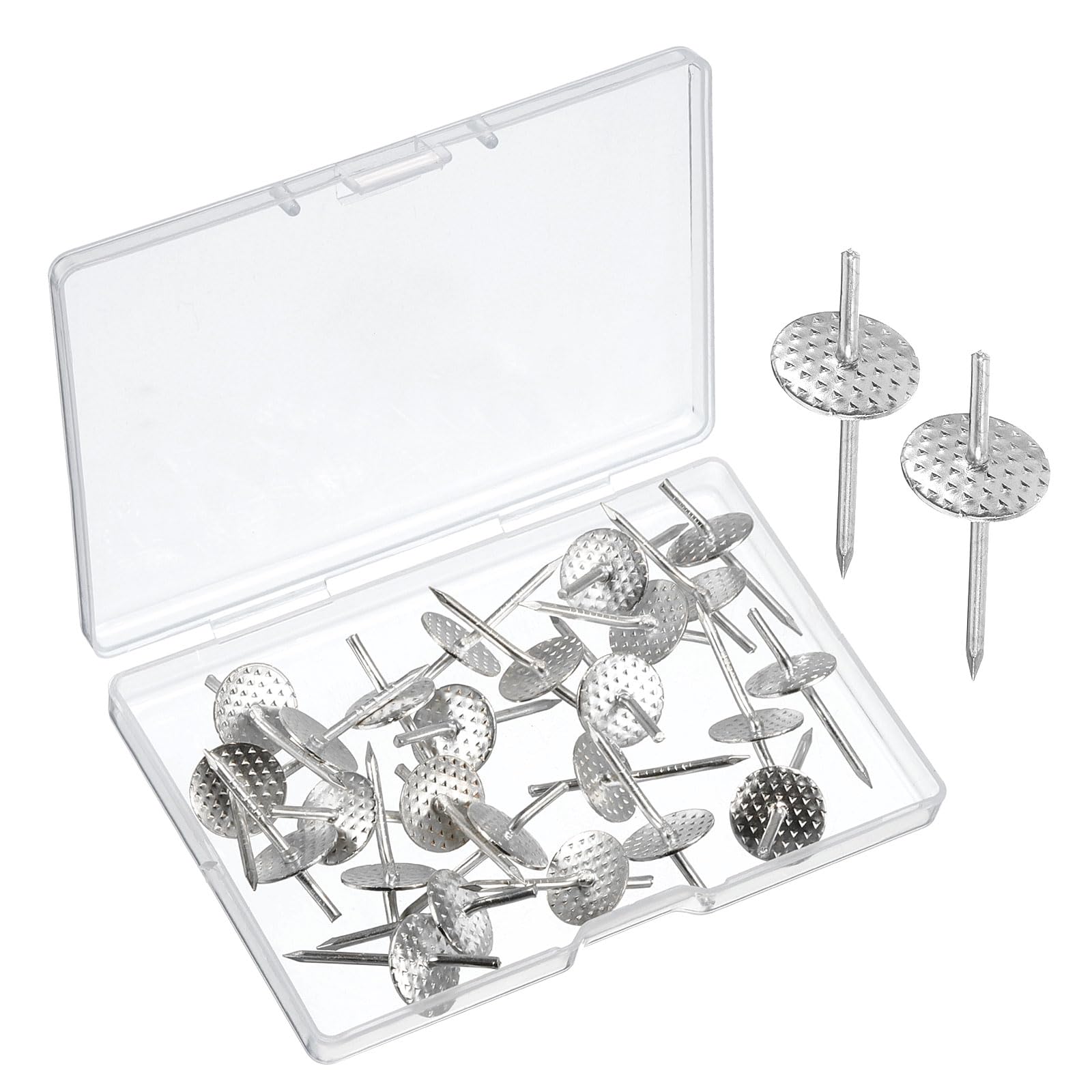 uxcell Picture Hangers, 25pcs 20lbs - Metal Picture Hanging Kit, Nail Hooks for Home Office Hanging Photo Clock Mirror Decorations (Silver)