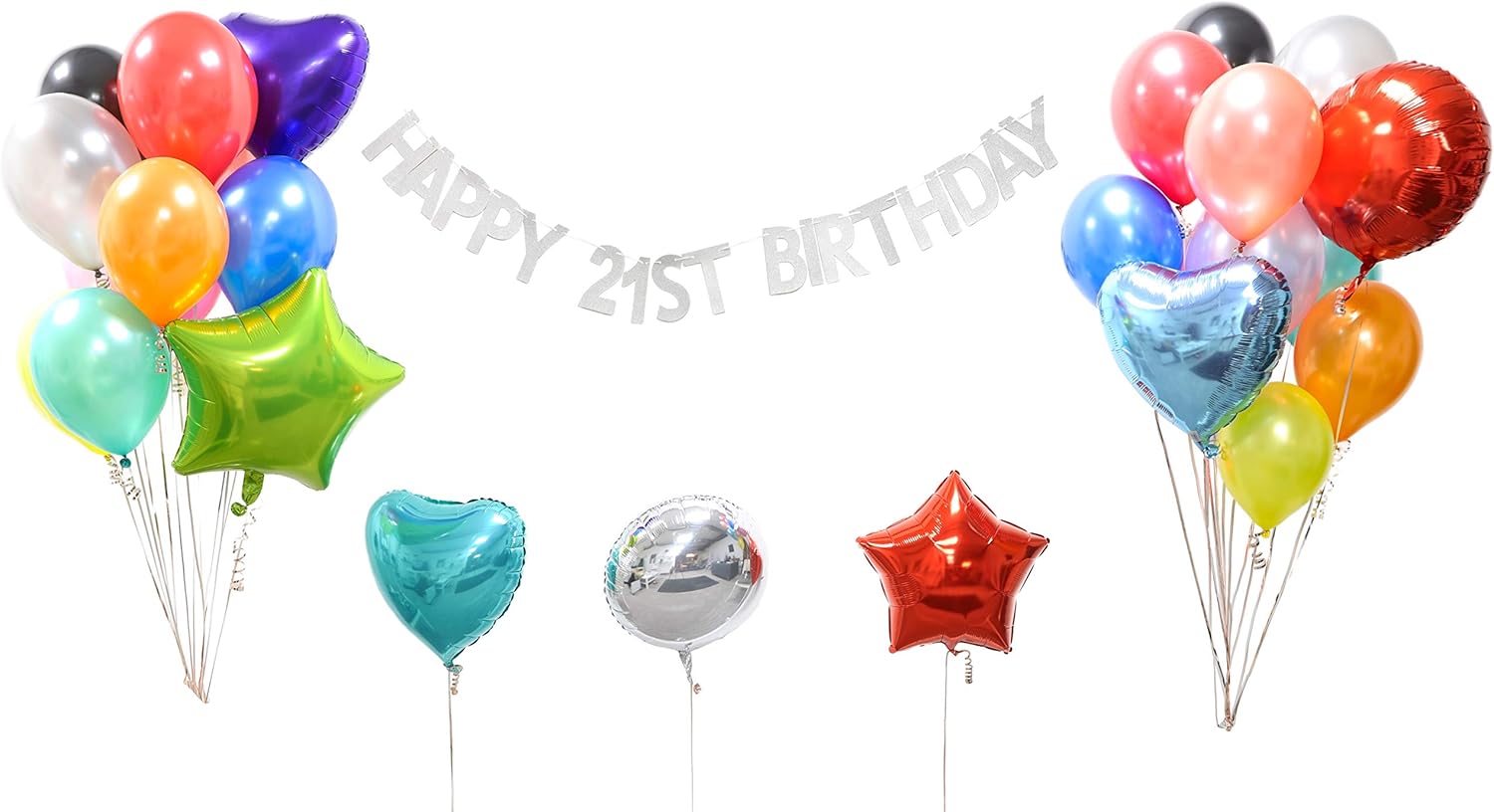 Toyland® Birthday/Party Letter Banner - 3 Metre Length - Party Decorations (21ST BIRTHDAY SILVER), 14cm X 9cm - Image 3