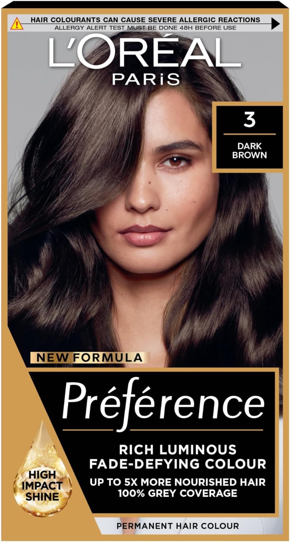 L'Oreal Paris Preference 3 Brasilia Permanent Hair Dye 100% Grey Coverage