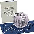 PopLife Love You to the MOON 3D Pop Up Card - Happy Birthday, Anniversary, Valentine's Day Surprise, Just Because, Father's Day
