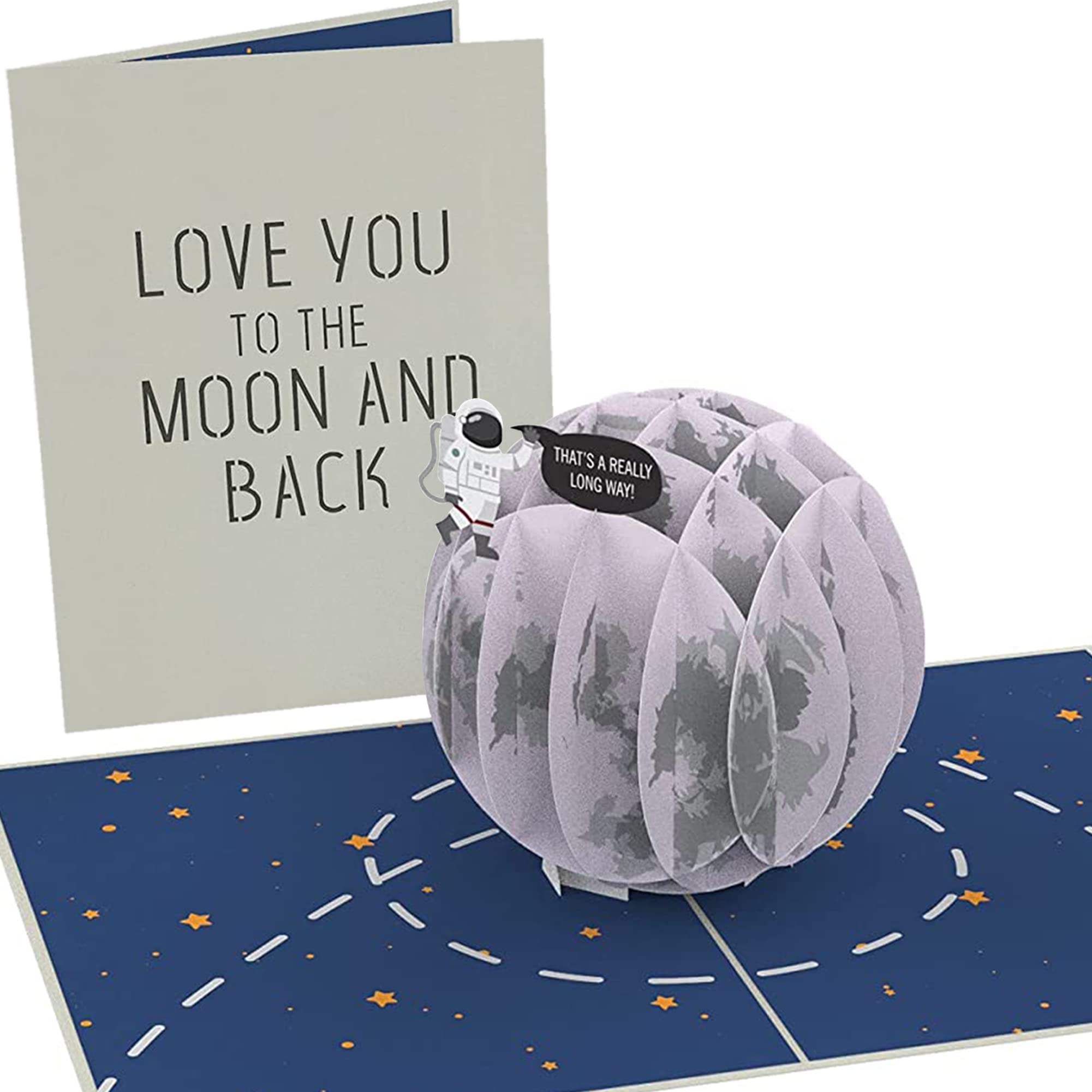 PopLife Love You to the MOON and Back 3D Pop Up Card - Valentine’s Day, Birthday, Anniversary Surprise, Just Because, Mother's Day, Father's Day - For Husband, Wife, Son, Daughter, Mom, Dad, Grandson