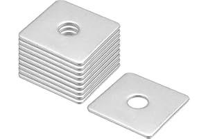 uxcell Square Washer, 10pcs M10x40x40x2mm 304 Stainless Steel Square Plate Washers Flat Pad Spacer Gasket for Hardware Fastener