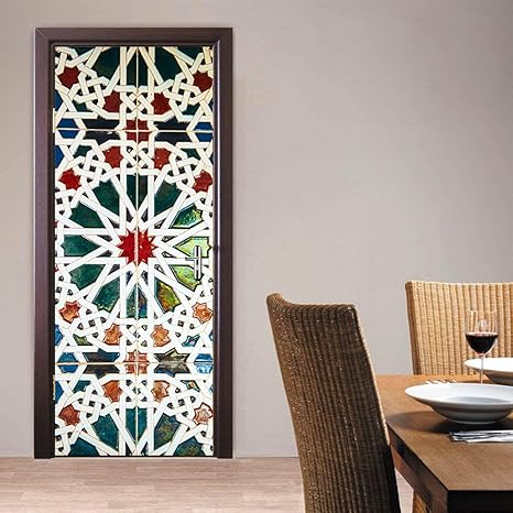 77X200cm Kaleidoscope glass door sticker Bathroom door renovation