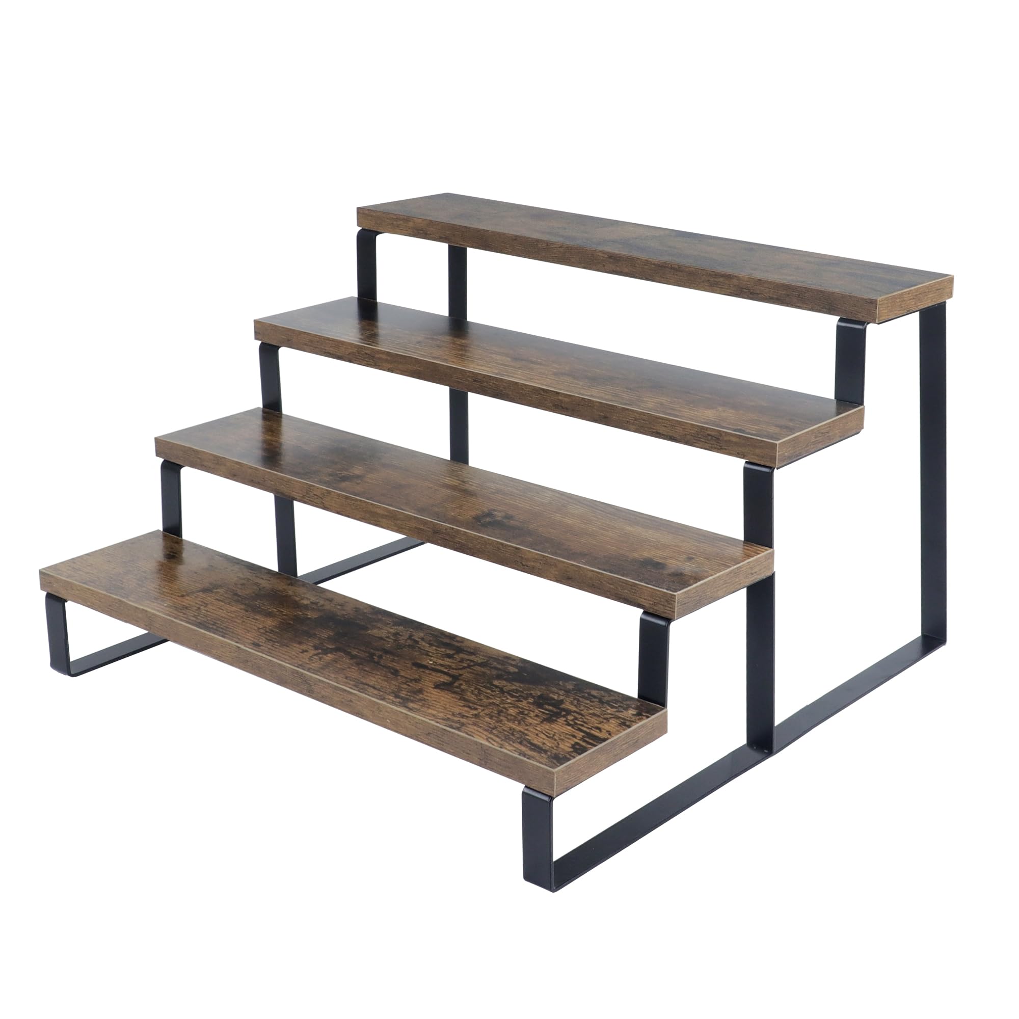 Photo 1 of weddingwish Wood Cupcake Stand, 4 Tier Display Riser Stand, Rustic Cupcake Tower Stand for Dessert Table, Tiered Spice Rack Organizer, Perfume Organizer Stand, Desktop Display Stand for Decoration