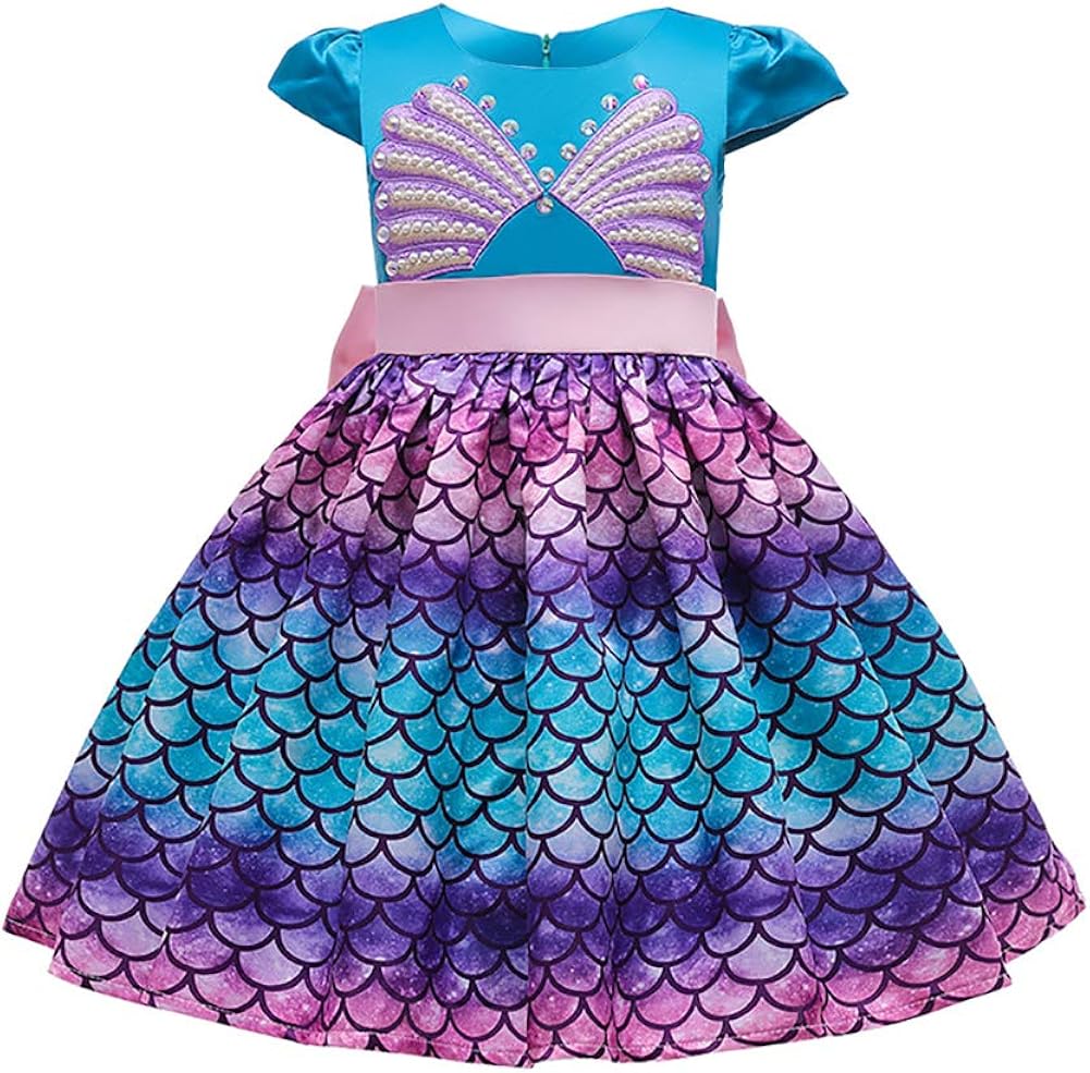 IWEMEK Girls Fancy Dress The Little Mermaid Ariel Costume Princess