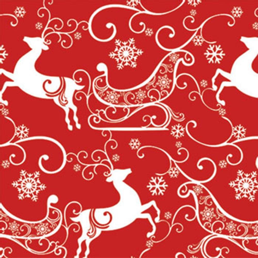 Amazon.com: Metallic Silver Reindeer & Ornaments Christmas Gift Wrap
