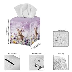 Talayituse Rabbit Tulip Print Tissue Box Cover