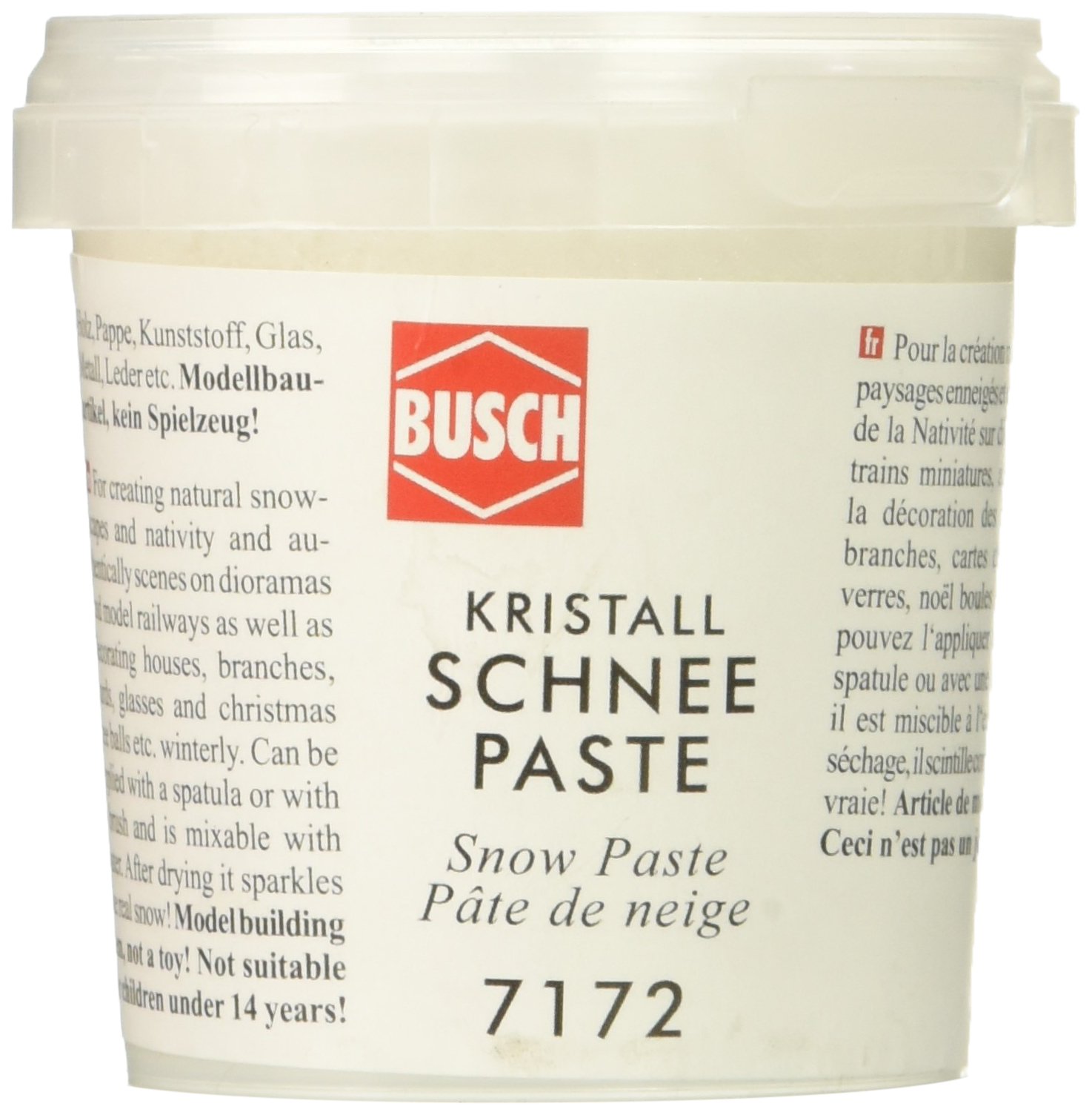 Busch HO Scale Model Railway Scenery Snow Paste 150g, Small, 1:87 Scale, Not a Toy, Ages 14+