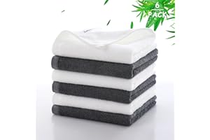 JEFFSUN Wash Cloths 6 Pack, Reusable Makeup Remover Towel, 13x13 inch Large Washcloths for Face and Body, Super Soft and Skin Friendly Face Towel on Sensitive Skin, Easy to Rinse Grey Facial Cleaning Cloths