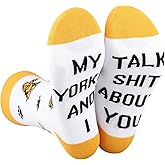 CENWA 1 Pair Yorkie Dog Pet Lover Socks My Yorkie And I Talk Shit About You Socks Gift for Dog Lover