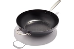 OXO SoftWorks 14" Wok with Helper Handle, PFAS-Free Ceramic Nonstick, Induction Ready, Durable Hard Anodized Cookware, Stir-F