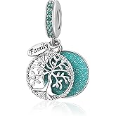 LSxAB Sparkling Family Tree of Life Charm Compatible with Pandora Charms Bracelets for Women