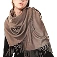 OHAYOMI Womens Thick Soft Pashmina Shawl Wrap Scarf Warm Solid Color Stole