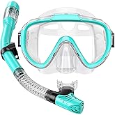 Seovediary Snorkel Set Adults Snorkeling Gear Anti-Fog Panoramic View Swim Mask Dry Top Snorkel Kit with Carry Bag for Snorkeling Scuba Diving Swimming Travel