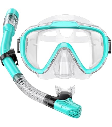 IST Compact Snorkel Set - Adult/Junior Shatterproof Mask, Semi-Dry Snorkel & Mesh Travel Bag