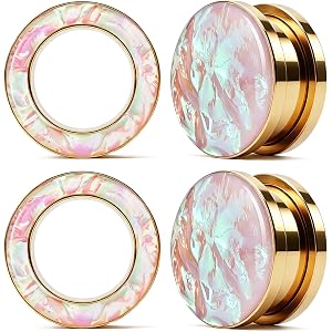 WPGLOOK 4PCS Ear Gauges Tunnels: 8-16mm Surgical Steel Ear Plugs Tunnels | Hypoallergenic Women Men Ear Expander Stretching S
