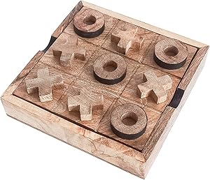 BHAVATU Wood Tic Tac Toe, Board Game, Game for Kids and Family, Home Décor, Living Room Decor, Strategy Board Games for Families .