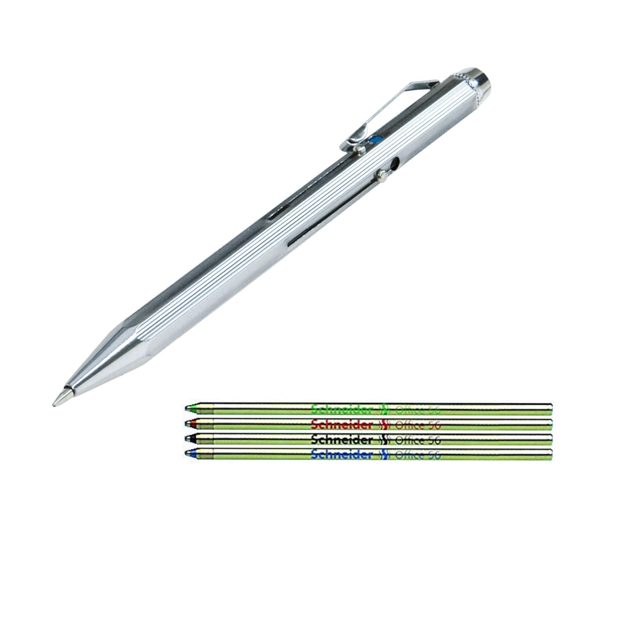 WEDO 4-colour ballpoint pen with sliding mechanism, Stift + Ersatzminen