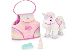 Pucci Pups – Plush Pet– Dog Carrier – Toy Unicorn – Rainbow Bag & Sparkly Comb – Stuffed Animal – 3+ Years