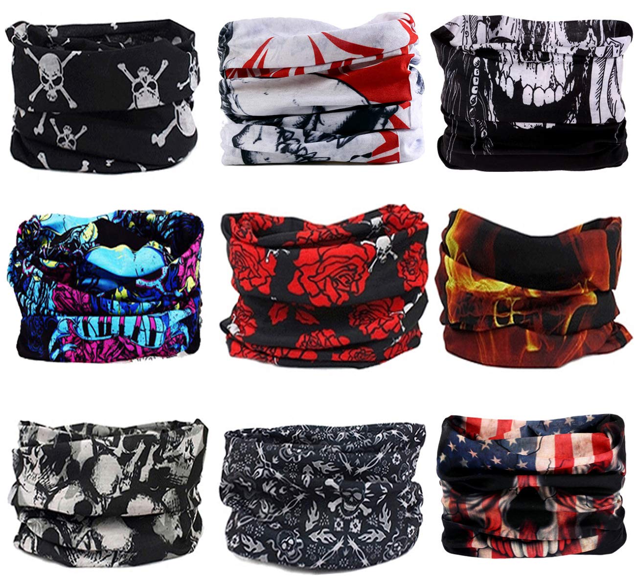 9pcs Headbands Outdoor Multifunctional Headwear Sports Magic