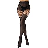 Pularlegs Faux Thigh High Tights for Women - Fishnet Gothic Pantyhose, High Waist Over-The-Knee Goth Leggings