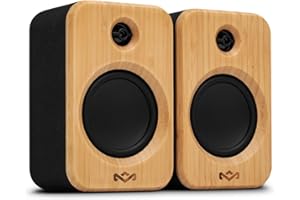 House of Marley Get Together Duo 2 Bluetooth Bookshelf Speakers, Hybrid Wired + Wireless Design, 25Hr Playtime, Upgraded Marl
