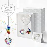 Friendship Gifts for Best Friends, Crystle Suncatcher Long Distance Unique Gifts for Women Bestie Sister Coworker BFF College Friend Farewell Birthday Christmas Anniversary Keepsake