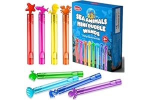 VKTEN 32Pcs Sea Mini Bubble Wands Assortment 8 Styles 8 Colors Bubble Party Favors for Kids, Bubbles for Kids, Themed Birthday Party Favors, Classroom Prizes Summer Outdoor Gifts for Girls Boys