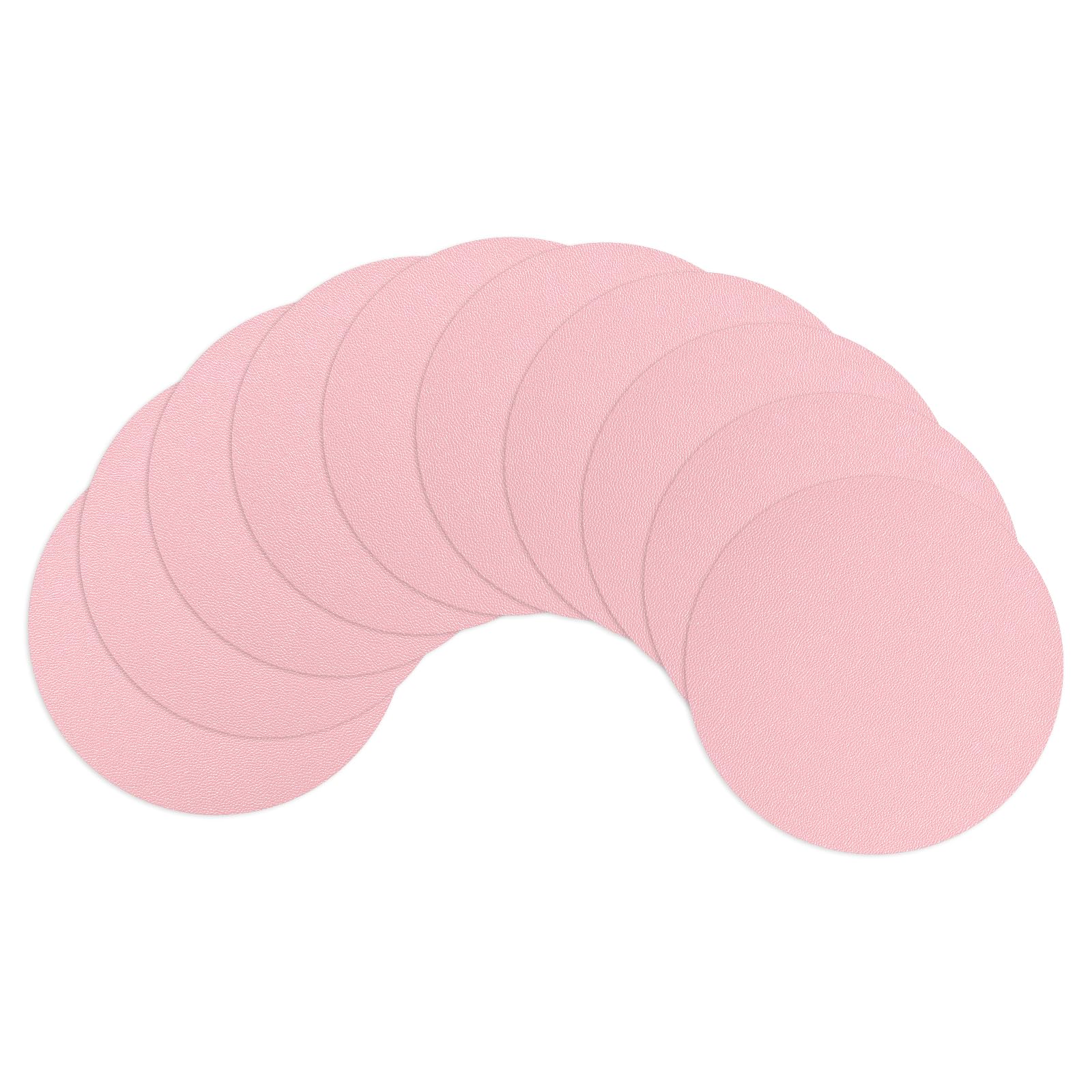 uxcell Round Drink Coasters Set of 10 Dual Sided Non-Slip Non-Stick Waterproof Leather Coasters for Drinks, Coffee Table, Housewarming Gifts, Home Decor 4"×4"Pink